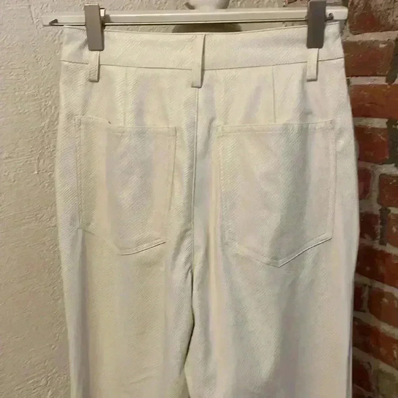 WeWoreWhat Ivory High Waist Croc Ankle Flare Pants‎ Size 24 - Picture 8 of 9